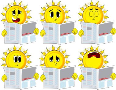 Çizgi film güneş gazete okuma.