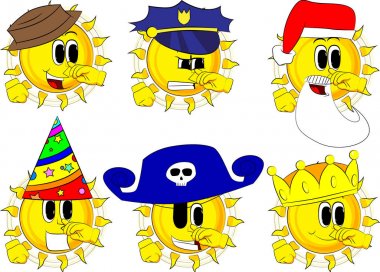 Çizgi film güneş sempati ile.