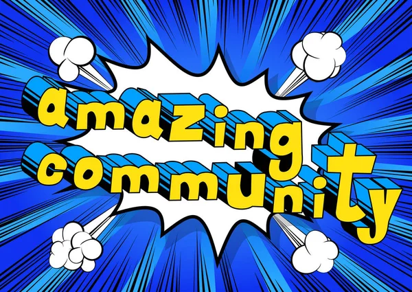Amazing Community - слово в стиле комиксов . — стоковый вектор