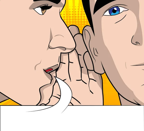 Zwei Männer tratschen mit Sprechblase. — Stockvektor