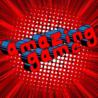 Amazing oyunu - çizgi roman tarzı kelime.