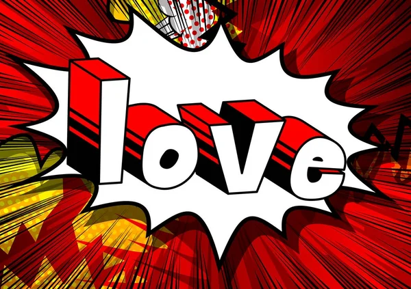 Amor - Palabra de estilo de cómic . — Archivo Imágenes Vectoriales