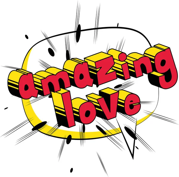 Amazing Love - Parola in stile fumetto . — Vettoriale Stock