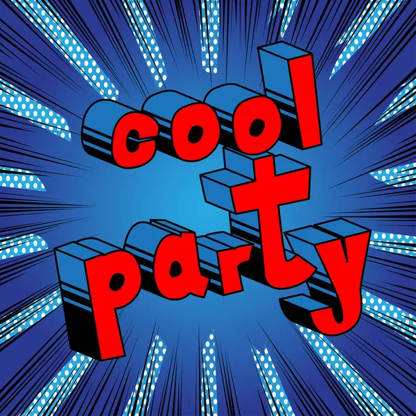 Cool Party - Palabra de estilo de cómic . — Vector de stock