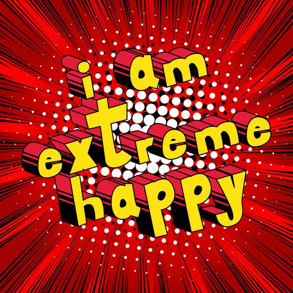 Jestem Happy Extreme - komiks stylu w programie word. — Wektor stockowy