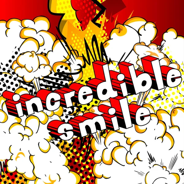 Incredible Smile - Gaya kata buku komik . - Stok Vektor