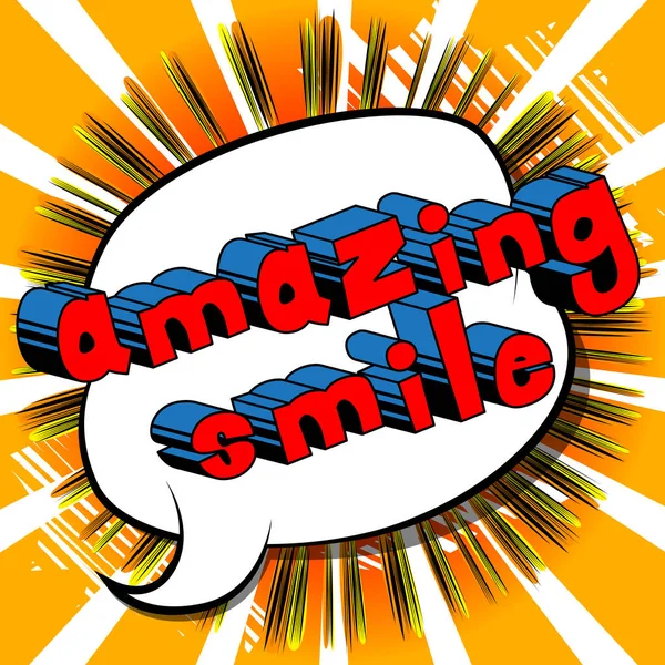 Amazing Smile - Palabra de estilo de cómic . — Vector de stock