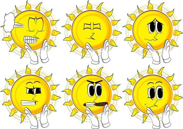 Cartoon sun with clapping hands. — Stock Vector