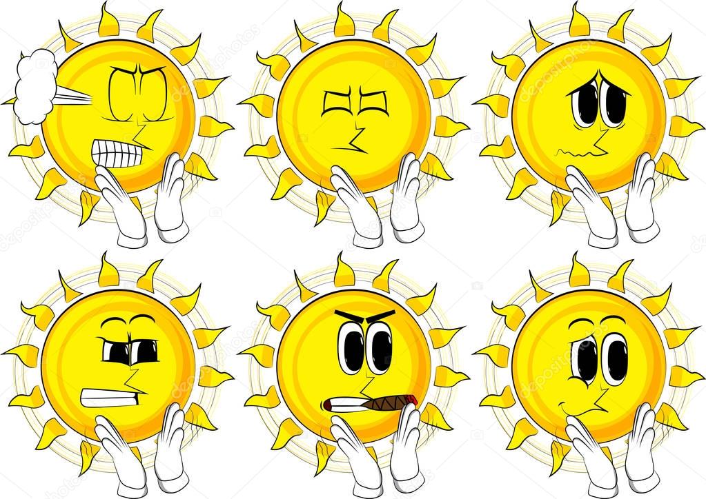 Cartoon sun with clapping hands.