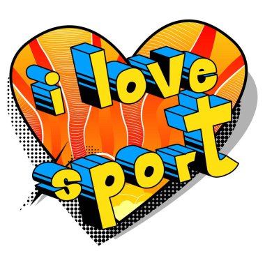 Ben aşk spor - çizgi roman tarzı kelime.