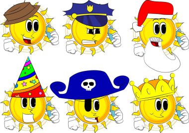 Cep telefonuyla konuşuyor karikatür güneş.