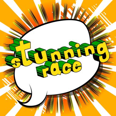 Çarpıcı yarışı - çizgi roman tarzı kelime.