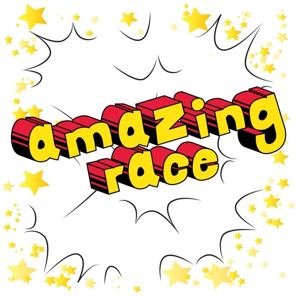 Amazing Race - komiks stylu w programie word. — Wektor stockowy