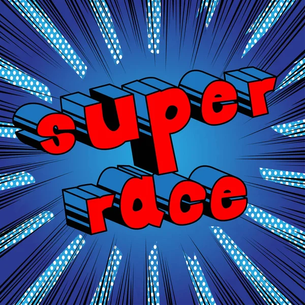 Super Race - ein Wort im Comic-Stil. — Stockvektor