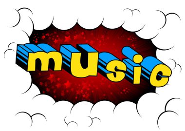 Müzik - çizgi roman tarzı kelime.