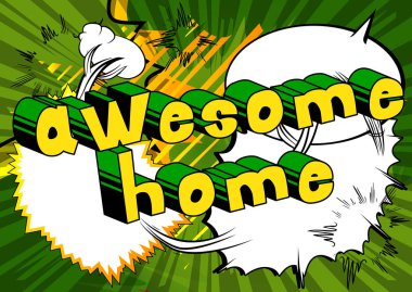 Awesome ev - çizgi roman tarzı kelime.