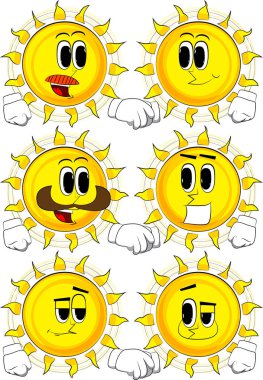 Çizgi film güneş yapım el sıkışma.