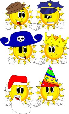 Çizgi film güneş yapım el sıkışma.