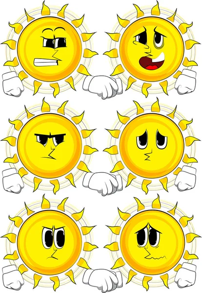 Cartoon solen gör handslag. — Stock vektor