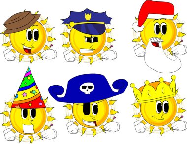 Çizgi film güneş kalemle yazma.