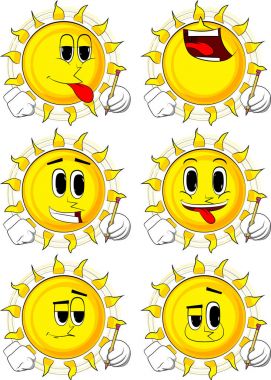 Çizgi film güneş kalemle yazma.