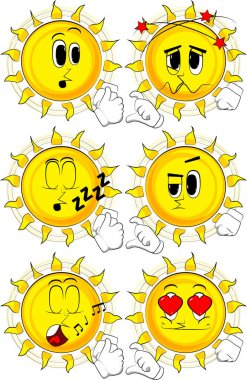 Çizgi film güneş yapım friendzone sembolü.