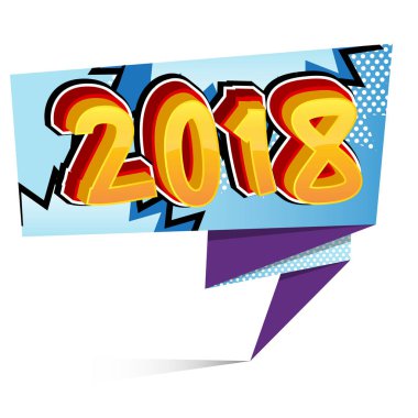 Yaratıcı mutlu yeni yıl 2018 tasarım.