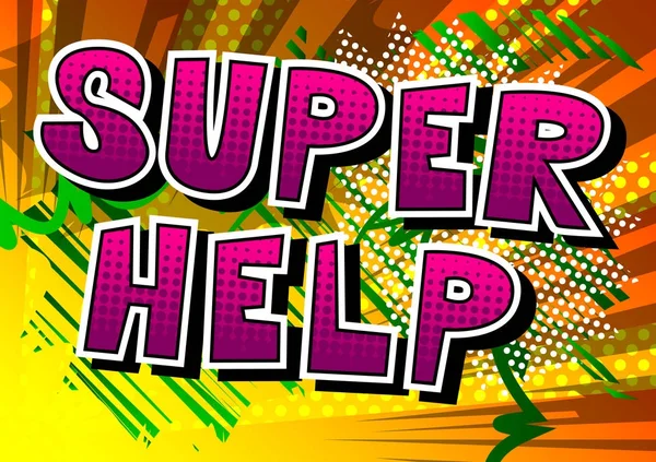 Super Help - Frasa gaya buku komik . - Stok Vektor