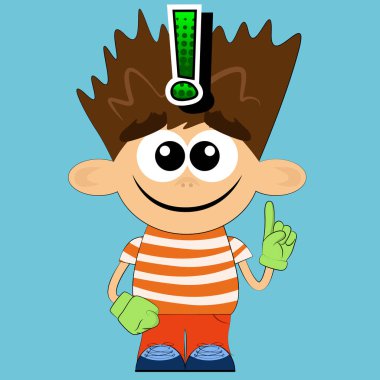 Vektör resimli karikatür çocukla ben biliyorum jest.