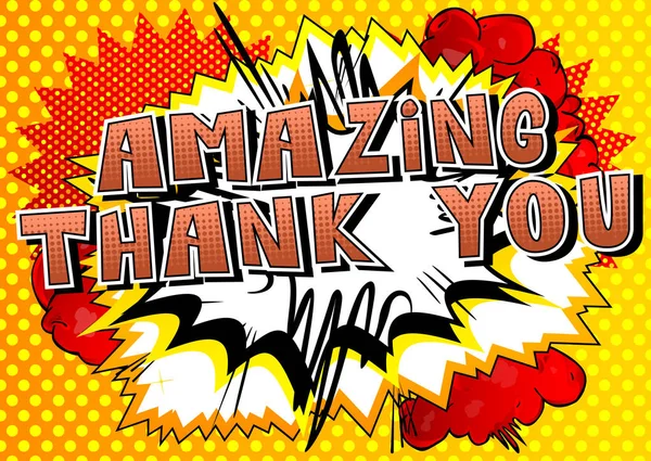 Amazing Thank You - Comic book style word. — Stock Vector