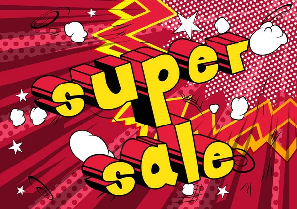 Super sale - Comic book stijl word. — Stockvector