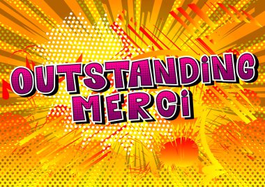 Bekleyen Merci - teşekkürler Fransızca - çizgi roman tarzı kelime.