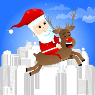 Noel Baba geyik sürme.