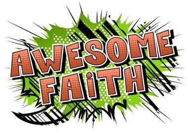 Harika inanç - çizgi roman tarzı kelime.