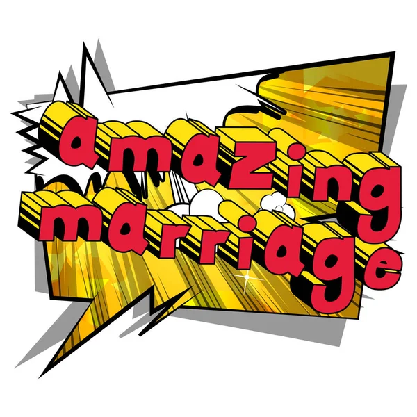 Καταπληκτικό γάμο - κόμικ στυλ λέξη. — Διανυσματικό Αρχείο