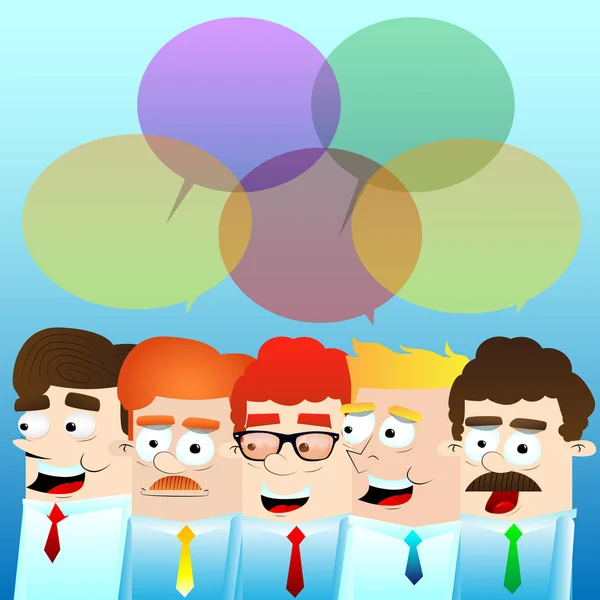 Hommes Affaires Brainstorming Illustration Vectorielle Personnages Dessins Animés Concept Entreprise — Image vectorielle