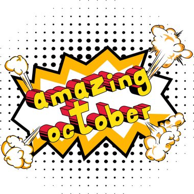 Ekim - arka plan üzerinde çizgi roman tarzı kelime şaşırtıcı.