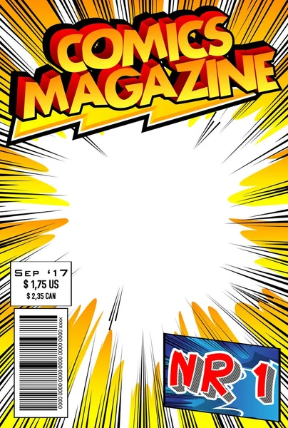 可编辑漫画书的封面与抽象爆炸背景 — 图库矢量图片