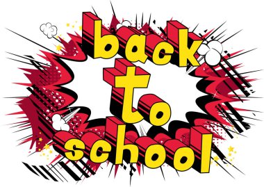 Okula dönüş - arka plan üzerinde çizgi roman tarzı kelime.