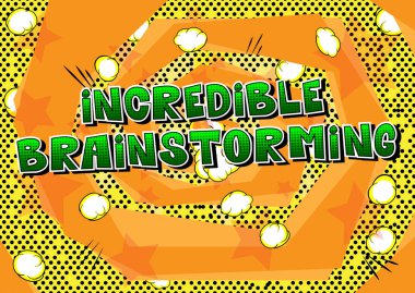 İnanılmaz beyin fırtınası - arka plan üzerinde çizgi roman tarzı kelime.