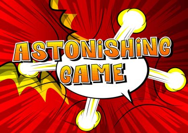 Şaşırtıcı oyun - arka plan üzerinde çizgi roman tarzı kelime.