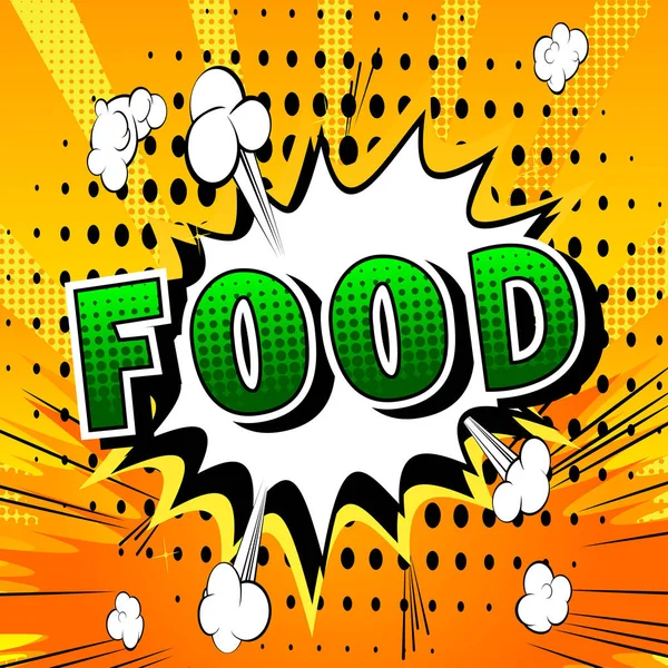 Gıda - çizgi roman tarzı ifade arka plan üzerinde.