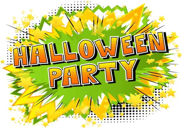 Halloween Party Слово Стиле Комиксов Абстрактном Фоне — стоковый вектор