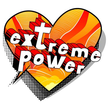 Aşırı güç - arka plan üzerinde çizgi roman tarzı kelime.