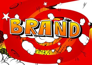 Marka - arka plan üzerinde çizgi roman tarzı kelime.