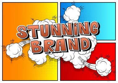 Çarpıcı marka - arka plan üzerinde çizgi roman tarzı kelime.