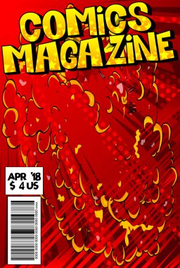 Soyut patlama arka plan ile düzenlenebilir çizgi roman kapak.