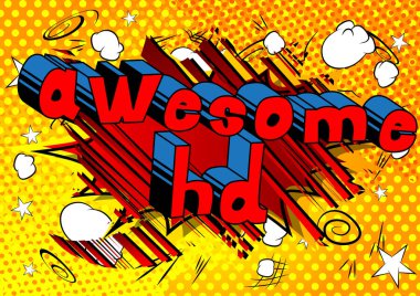 Harika Hd - çizgi roman tarzı ifade arka plan üzerinde.