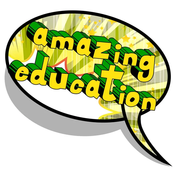 Amazing Education Frase Stile Fumetto Sfondo Astratto — Vettoriale Stock