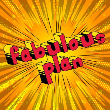 Muhteşem Plan - arka plan üzerinde çizgi roman tarzı ifade.